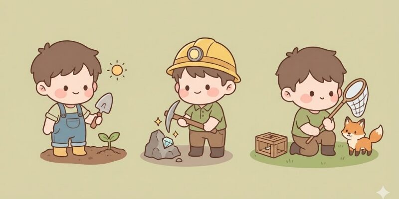 【Dinkum】役割分担｜農業・採掘・狩猟は「目的」が違う