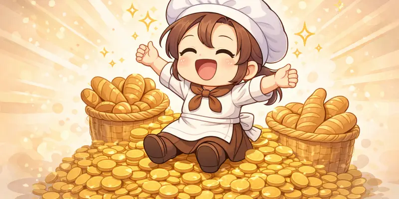 【Aeruta】ここからは、素材・売値データを基に、
「どれだけ早く回せるか」という視点でパンを整理します。