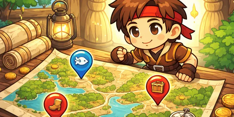 【空の軌跡 the 1st】リメイク版の釣りでは、「どこで釣るか」が結果に直結します。同じ仕掛けと選択肢でも、釣り場が違えば判定はまったく別になります。