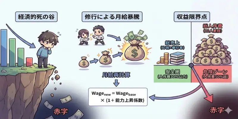 【まんが一本道〆】アシスタント12人雇用の「経済的死の谷」とは？収益限界点の計算