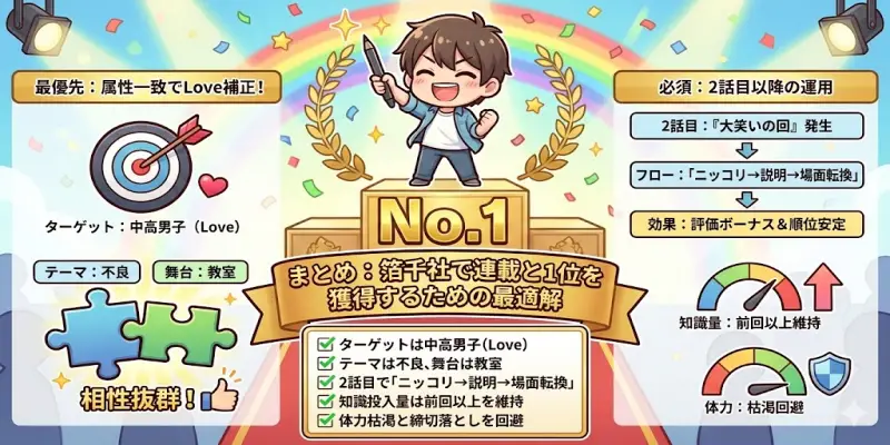 【まんが一本道〆】まとめ：箔千社で連載と1位を獲得するための最適解