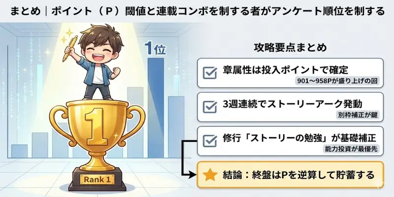 【まんが一本道〆】ポイント（P）閾値と連載コンボを制する者がアンケート順位を制する