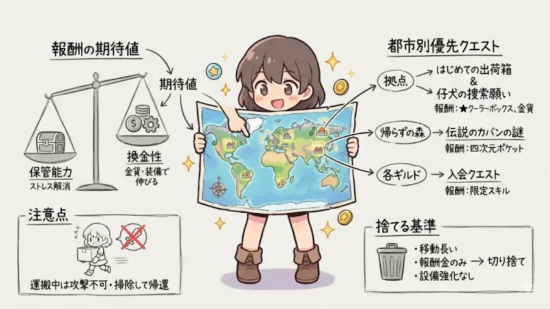 『Elin』各都市のサブクエスト完全リスト｜発生条件と報酬の「期待値」